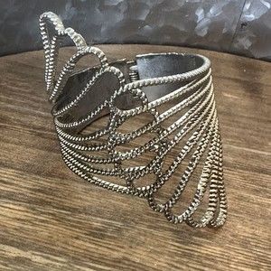 Vintage Mid Century Gold Plated Custom‎ Spring Cuff Bracelet 4” Long